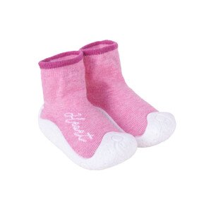 Yoclub Dětské dívčí protiskluzové ponožky s gumovou podrážkou OBO-0136G-AA0B Pink 20