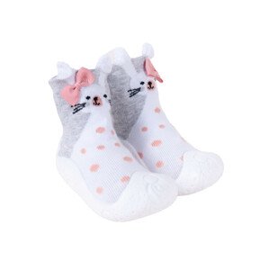 Yoclub Dětské dívčí protiskluzové ponožky s gumovou podrážkou OBO-0138G-AA0B White 20