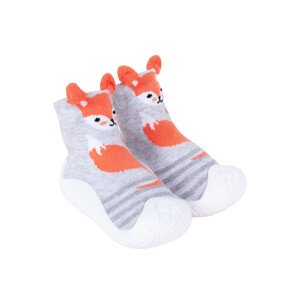 Yoclub Dětské chlapecké protiskluzové ponožky s gumovou podrážkou OBO-0139C-AA0B Grey 20