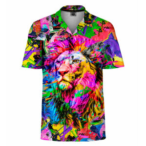 Mr. Gugu & Miss Go Barevné tričko se lvem Sh-Man-Sht2202 Vícebarevné XS
