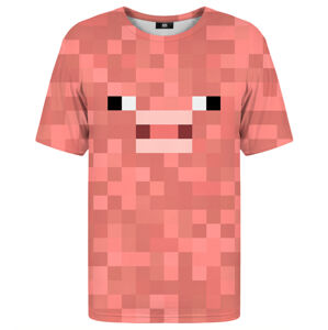 Mr. Gugu & Miss Go Pixel Pig T-Shirt Tsh2355 Pink S