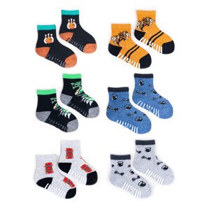 Yoclub Dětské poloterry bavlněné ponožky SKA-0020C-AA0A Vícebarevné 17-19