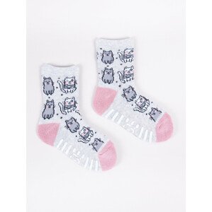 Yoclub Dětské poloterry bavlněné ponožky SKA-0020G-AA0A Vícebarevné 20-22