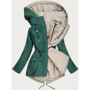 Zeleno-béžová oboustranná bunda s kapucí (GWW2086) Zelená 52