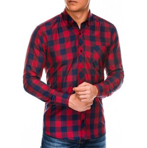 Ombre Shirt K282 Červená/mořská modrá XL