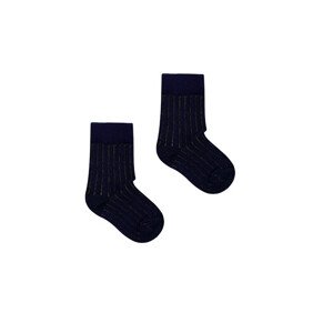 Kabak Dětské ponožky Classic Ribbed Navy Blue/Yellow 22-25