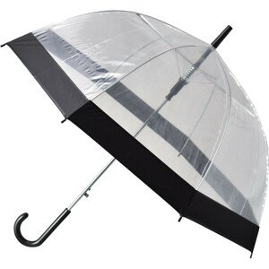 Semiline Dlouhý průhledný deštník s automatickým otevíráním 2507-0 Transparent/Black Průměr 90