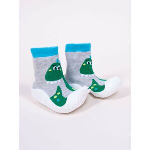 Yoclub Dětské protiskluzové ponožky s gumovou podrážkou OB-127/BOY/001 Grey 24