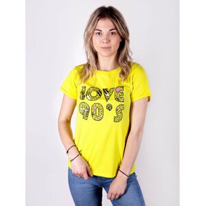 Yoclub Bavlněné tričko s krátkým rukávem PK-009/TSH/WOM Yellow L