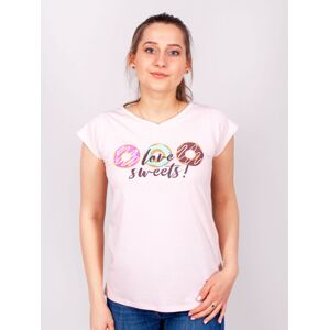 Yoclub Bavlněné tričko s krátkým rukávem PK-067/TSH/WOM Pink L