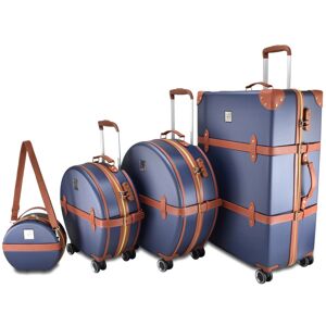 Semiline ABS kufry a kosmetická taška Set P8240 Navy Blue 73,5 cm x 49 cm x 28,5 cm + 54 cm x 48,5 cm x 22 cm + 44 cm x 42 cm x 19 cm + 23 cm x 24,5 cm x 13 cm