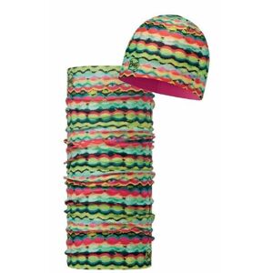 BUFF® sada čepice a kšiltovky z mikrovlákna a polární čepice Original Hoo Multi Pink Fluor Fleece Kids OS