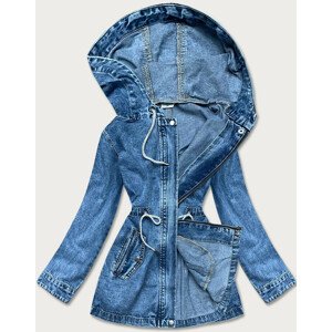 Světle modrá volná dámská džínová denim bunda (POP5996-K) modrá XXL (44)