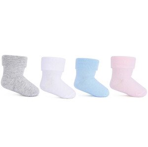 Ponožky s ohrnutým lemem SK-15 Modrá 0-3 měsíce