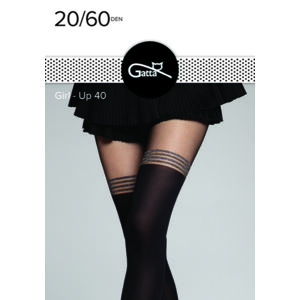 Dámské vzorované punčochové kalhoty GIRL-UP - 40 NER.SILV.GLD 2-S