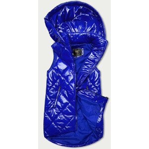 Lesklá vesta v chrpové barvě s kapucí (7005BIG) modrá 48