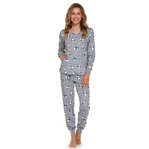 Dámské pyžamo Stela šedé s pandami  XL