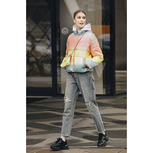 Opalizující dámská bunda s taštičkou v barvě "rainbow" (AG3-07) vícebarevné S (36)