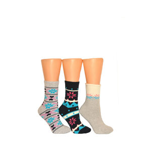 Dámské netlačící ponožky Froté 0118 - Milena černá a žlutá 37-41