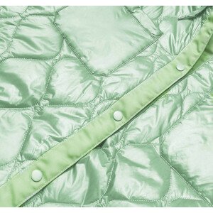 Dámská prošívaná oversize bunda v mátové barvě s kapucí (AG5-010) zelená XL (42)