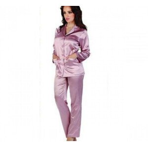 Dámské saténové pyžamo Classic 934 - De Lafense pudrově růžová M
