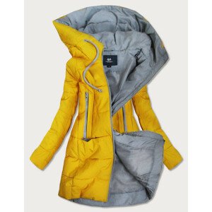 Žlutá dámská trapézová bunda (9276A) żółty L (40)