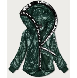 Zelená dámská prošívaná bunda s kapucí (HS-1809) zelená XXL (44)