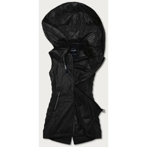 Lehká černá dámská vesta s kapucí (RQW-7006) černá S (36)