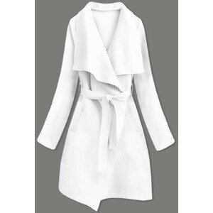 Bílý dámský minimalistický kabát (747ART) bílá jedna velikost