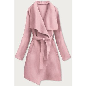 Anticky růžový dámský minimalistický kabát (747ART) růžová jedna velikost