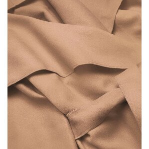 Karamelově hnědý dámský minimalistický kabát (747ART) hnědá jedna velikost