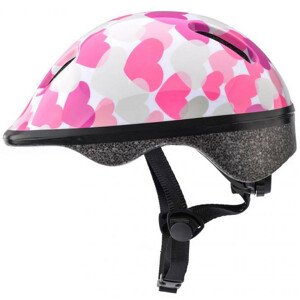 Cyklistická přilba Meteor KS06 Hearts pink velikost S 48-52cm Jr 24819