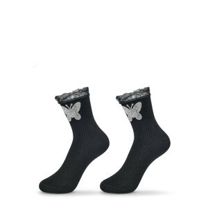 Dámské ponožky s tylem Be Snazzy SK-47 30-35 černá 30-35
