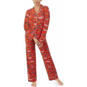 Dámské pyžamo s dlouhým rukávem a nohavicí YI2722503F 806 červená se vzory zvířat - DKNY S