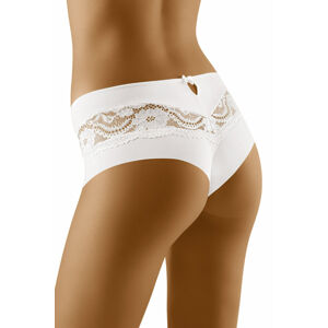 Kalhotky brazilského střihu s krajkou Nina bílé bílá XL
