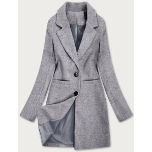Klasický šedý dámský kabát (25533) šedá S (36)