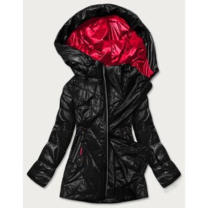 Černá dámská bunda s kapucí (7726) černá 50