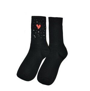 Dámské ponožky Magnetis 81 Srdce, zirkony černá Univerzální