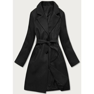 Černý dámský kabát s límcem (25671) černá S (36)