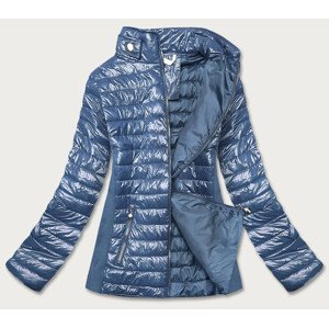 Modrá dámská lesklá bunda (7210-305) Růžová 50