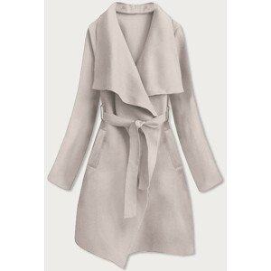 Světle béžový minimalistický dámský kabát (747ART) Béžová jedna velikost