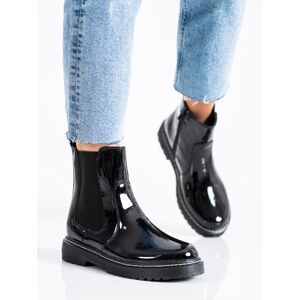 Originální  kotníčkové boty černé dámské bez podpatku 36