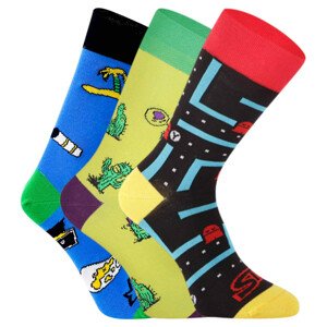 3PACK veselé ponožky Styx vysoké vícebarevné (H12505951) 43-45