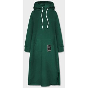 Zelené dlouhé hrubší teplákové šaty (744ART) zelená jedna velikost