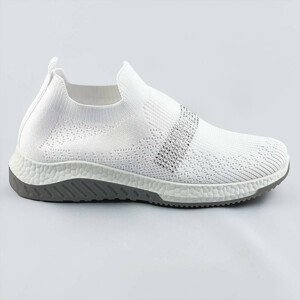 Bílé ažurové dámské boty se zirkony (C1057) Bílá XL (42)