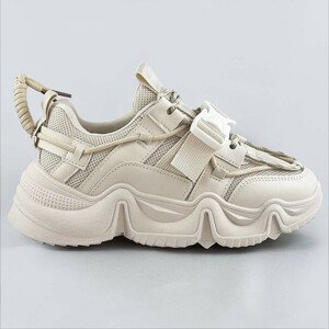 Béžové dámské sneakersy s přezkou (LHD-26) béžová XL (42)