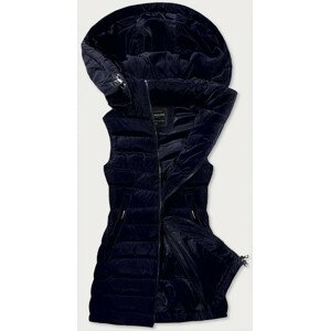 Tmavě modá dámská vesta s přírodní péřovou výplní (6811) tmavě modrá XL (42)