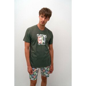 Vamp - Pohodlné dvoudílné pánské pyžamo 16671 - Vamp green jungle L