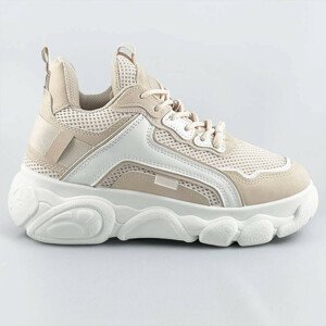 Béžové dámské tenisky "sneakers" na platformě (YM-151) béžová XL (42)