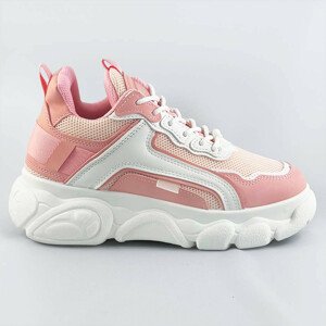 Růžové dámské tenisky "sneakers" na platformě (YM-151) Růžová XL (42)